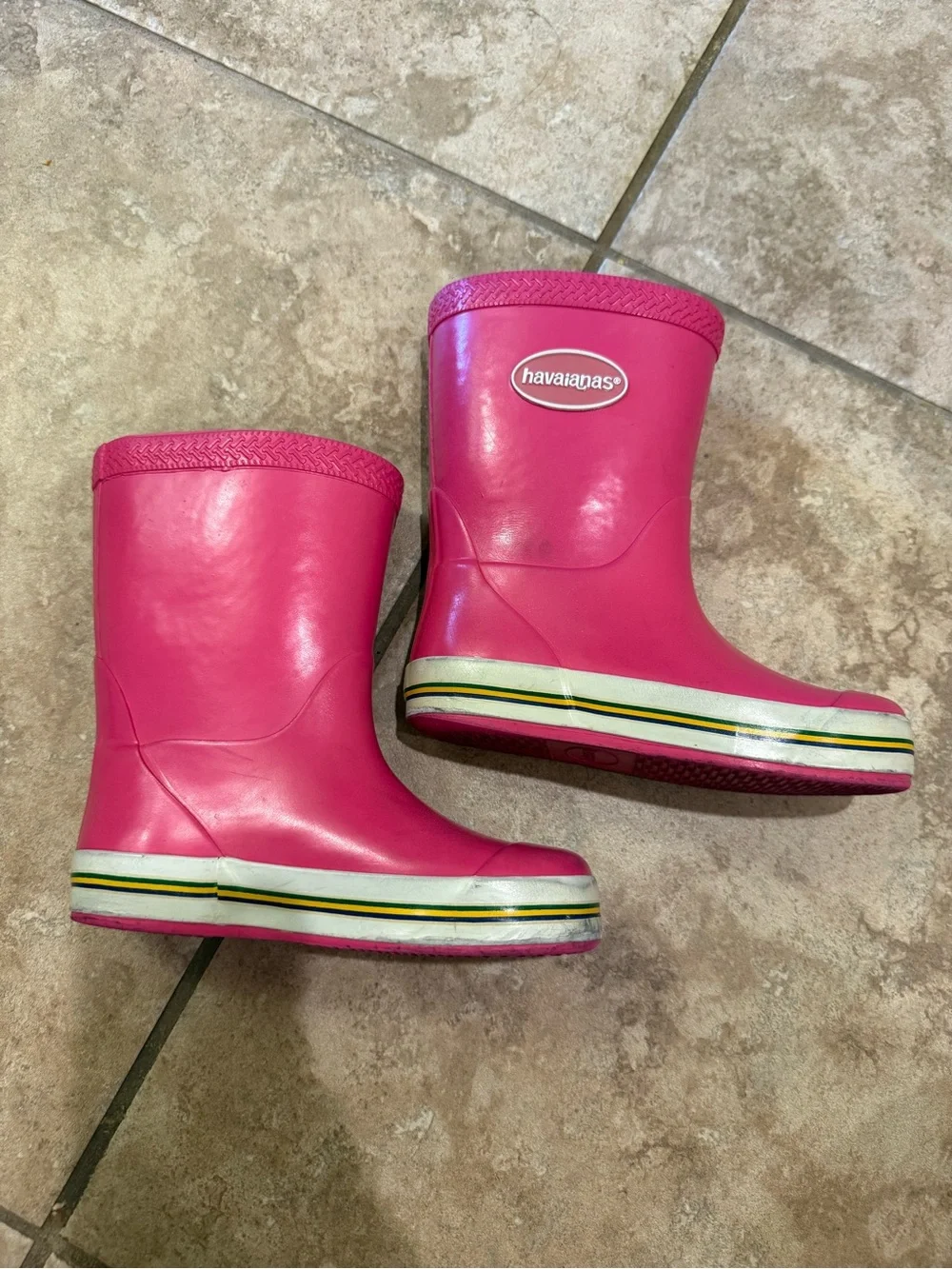Havaianas Girls Hot Pink Rubber Rainboots size 10C